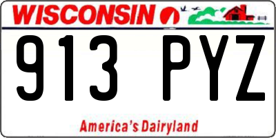 WI license plate 913PYZ