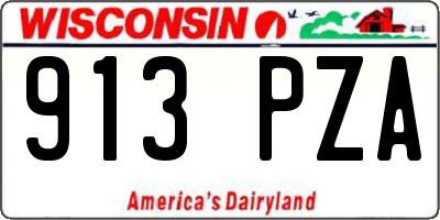 WI license plate 913PZA
