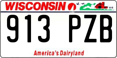 WI license plate 913PZB