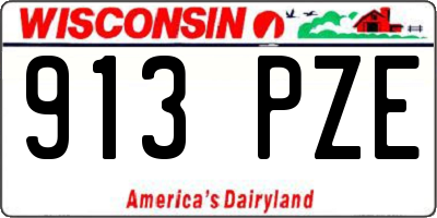 WI license plate 913PZE