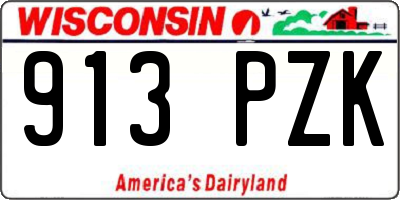 WI license plate 913PZK