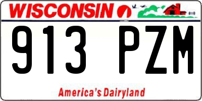 WI license plate 913PZM