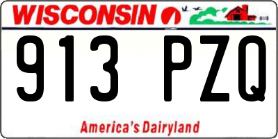 WI license plate 913PZQ