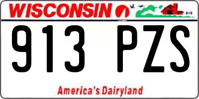 WI license plate 913PZS