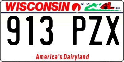 WI license plate 913PZX