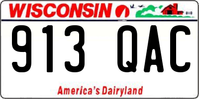 WI license plate 913QAC