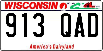 WI license plate 913QAD