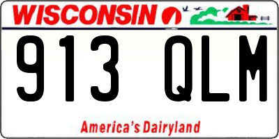 WI license plate 913QLM