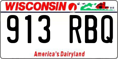 WI license plate 913RBQ