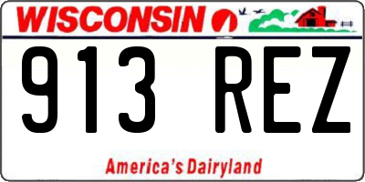 WI license plate 913REZ