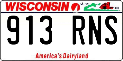 WI license plate 913RNS