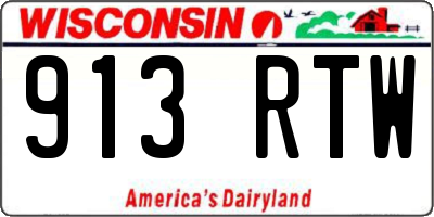 WI license plate 913RTW