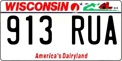 WI license plate 913RUA