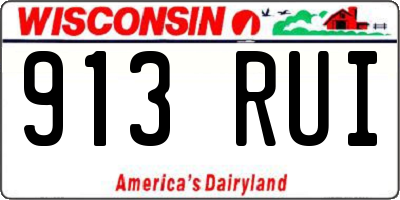 WI license plate 913RUI