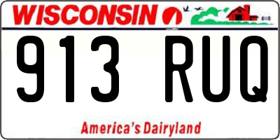 WI license plate 913RUQ