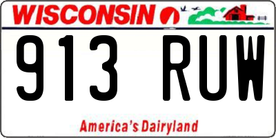 WI license plate 913RUW