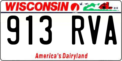 WI license plate 913RVA