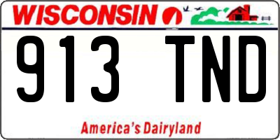 WI license plate 913TND