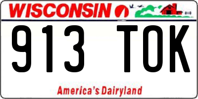WI license plate 913TOK