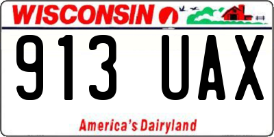 WI license plate 913UAX