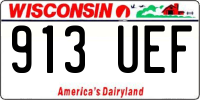 WI license plate 913UEF