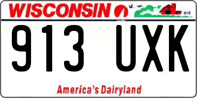 WI license plate 913UXK