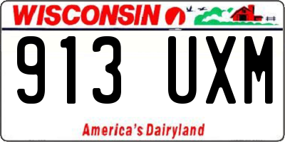 WI license plate 913UXM