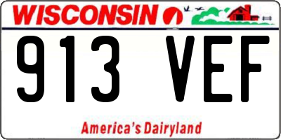 WI license plate 913VEF