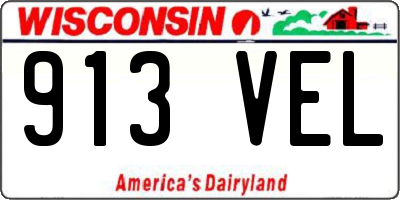WI license plate 913VEL