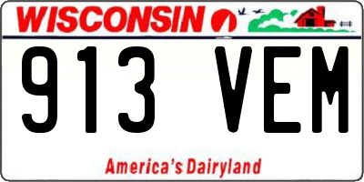 WI license plate 913VEM