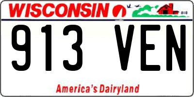 WI license plate 913VEN
