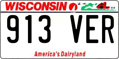 WI license plate 913VER