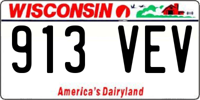 WI license plate 913VEV