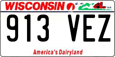 WI license plate 913VEZ