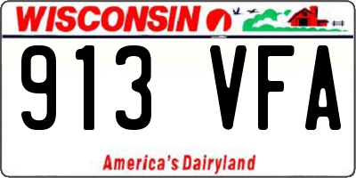 WI license plate 913VFA