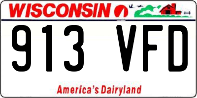 WI license plate 913VFD
