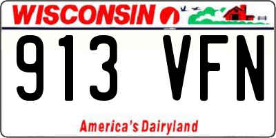 WI license plate 913VFN