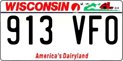 WI license plate 913VFO