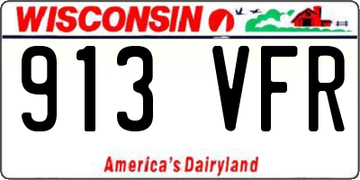 WI license plate 913VFR