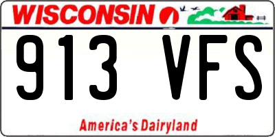 WI license plate 913VFS