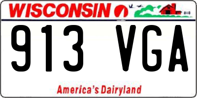 WI license plate 913VGA
