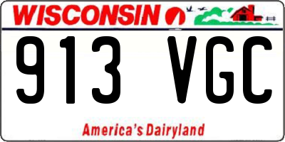 WI license plate 913VGC