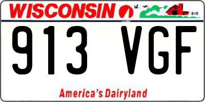 WI license plate 913VGF