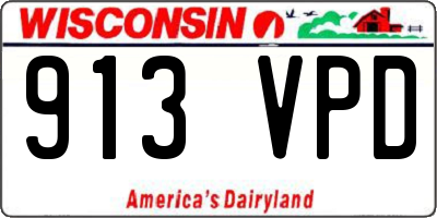 WI license plate 913VPD