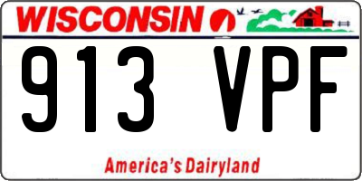 WI license plate 913VPF