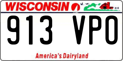 WI license plate 913VPO