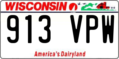 WI license plate 913VPW