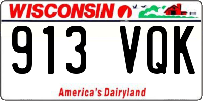 WI license plate 913VQK