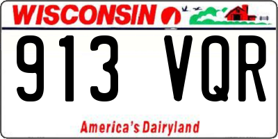WI license plate 913VQR