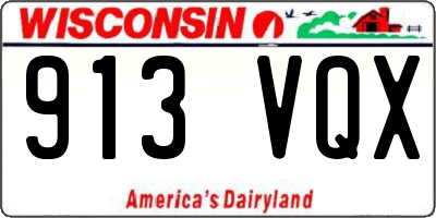 WI license plate 913VQX